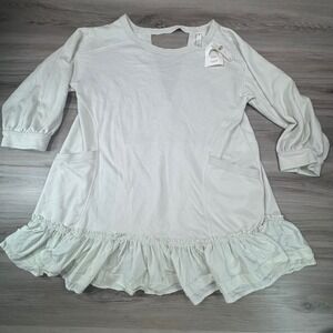 Daily Practice Anthropologie Eldridge Ruffle-Hem Mini Dress L NWT Cottagecore